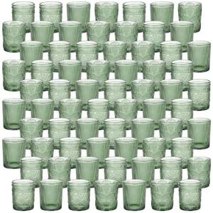 lot 13382 image: DNANAOL 70pcs Assorted Votive Candle Holders - Green Glass Tea Lights Candle Holder in Bulk, Tealight Candle Holder for Table Centerpiece Wedding Decor Home Decoration