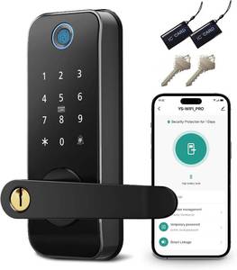 lot 13385 image: Smart Fingerprint Door Lock with Handle Security Keyless Entry Door Lock