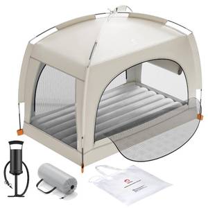 lot 13394 image: QPAU Inflatable Kids Air Mattress with Tent, Portable Design, Ages 3