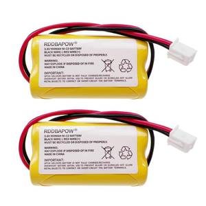 lot 14151 image: RDDBAPOW 3.6V 900mAh Ni-CD Emergency Light Battery 2-Pack