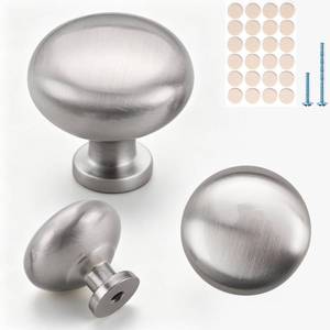 lot 14190 image: Brushed Satin Nickel Cabinet Knobs 6-Pack