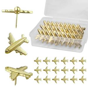 lot 14197 image: Sohalejr Gold-Tone Airplane Push Pins 30 Pack