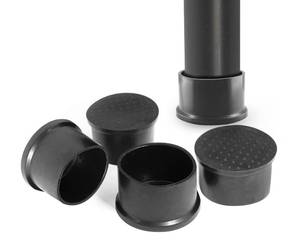 lot 14222 image: Uenhoy Black Rubber Round Furniture Leg Caps Set of 20 w Textured Dot Tops