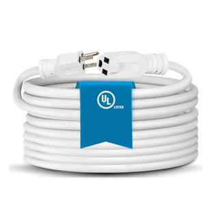 lot 14227 image: BindMaster 6 Ft White Outdoor Extension Cord 16AWG 13A 125V SJTW