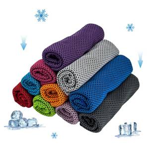 lot 14235 image: AWOWZ 10 Pack Cooling Towels, Soft Breathable Sweat Ice Towel for Sports, Yoga, Gym, Golf, Camping, Running, Fitness, Workout & More Activities