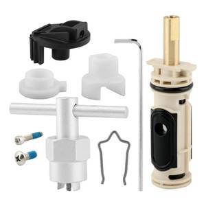 lot 14237 image: Shower Cartridge, Compatible with Moen 1222 Replacement Cartridge with Removal Tool, Shower Faucet Repair Kit for Fixing Leaks, Drips, Temperature Issues and Stiff Handle