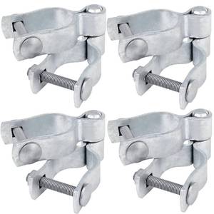 lot 14238 image: WYIPOLZI 4 Set of Chain Link Fence Gate Post Hinge, 1-58 x 1-58 Galvanized Steel Chain Link Fence Gate Hinge with Female Hinges and Male Post Hinges, Bolts & Nuts Included
