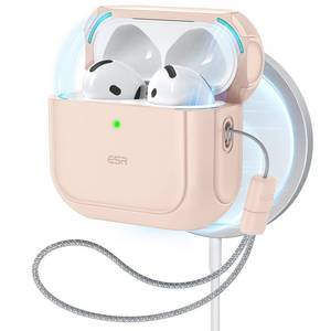 lot 14261 image: ESR for AirPods 54 Case, Compatible with MagSafe, Desert Titanium