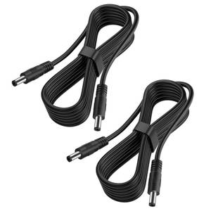 lot 14268 image: 2-Pack DC Power Cable Male to Male Power Adapter DC Extension Cord 5.5mm x 2.1mm,12v Power Extension Cable for Security Camera,LED Strip,5v 9v 24v 12 Volt Plug Supply Wire DC5521 Jack Cable 3FT 6FT