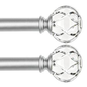 lot 19534 image: Kamanina Silver Curtain Rod 48-84 Inch Heavy Duty