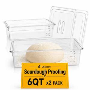 lot 19539 image: Liboocare Sourdough Proofing Containers, 2 Pack 6QT