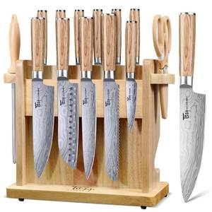 lot 19541 image: SYOKAMI Japanese Kitchen Knife Set with Magnetic Block  Retail $159.99