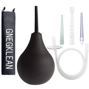 lot 20011 image: GNEGKLEAN Black Silicone Enema Bulb Kit for Men Women