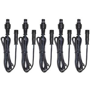 lot 20013 image: Extension Cord Black Outdoor 3.3 ft Cable with Male and Female Connectors 1MeterPCS 5Pack for SMY Lighting LED Deck Lights-UL Listed