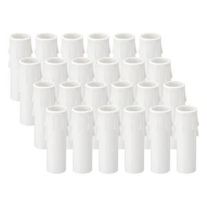 lot 20015 image: PATIKIL 3 Inch Tall Candle Covers Sleeves, 24Pcs Plastic E12 Chandelier Socket Sleeves Drip Candle Socket Covers Bulb Light Base Holder for Crystal Candle Lamps, White
