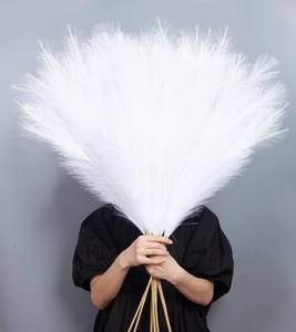 lot 20020 image: MUUNC 9 Pcs 45 Tall Pampas Grass White Decor, Long Stem Artificial Flower Floor Vase Large Faux Floral Pompas Fake Plants Dried Bouquet Arrangement Vase Filler for Boho Home Wedding Decoration