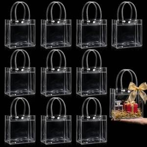 lot 20022 image: MAQIHAN Clear Gift Bags with Handles - Party Favor Candy Bags Transparent