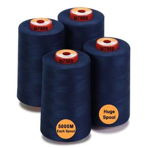 lot 20027 image: New brothread 4 Large Cones All Purpose Polyester Thread -MID Night