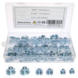 lot 20362 image: Omama T-Nut Assortment Kit 100 Pack 4-Prong