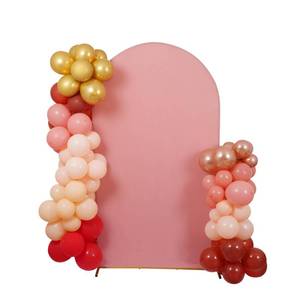 lot 20369 image: Peomeise 7.2 ft Wedding Arch Cover Dusty Rose Spandex