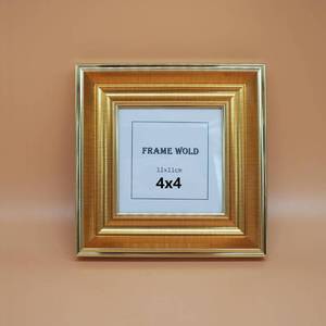 lot 20373 image: Framewold 4x4 Gold Picture Frame with Tempered Glass