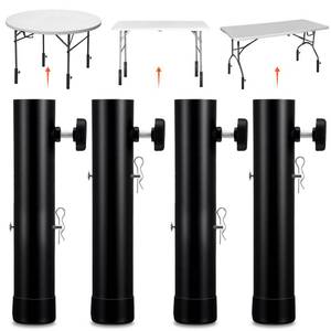 lot 20434 image: 4-Pack Steel Table Leg Extenders �� Adjustable