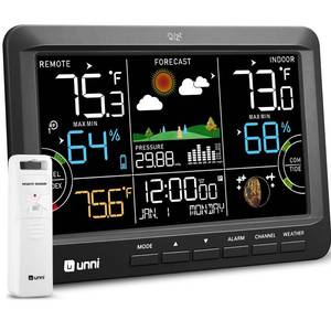 lot 20438 image: UNNI Weather Station Wireless Atomic Clock 7.5in