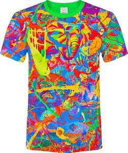 lot 20441 image: Aofmoka UV Blacklight Reactive Graphic T-Shirt Mens Medium