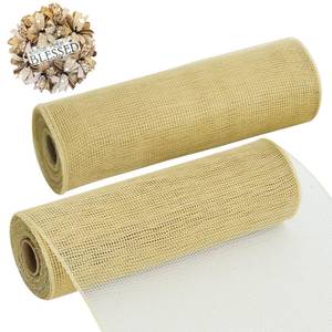 lot 20446 image: TONIFUL Burlap Decorative Mesh Ribbon 2-Pack 10 Inch