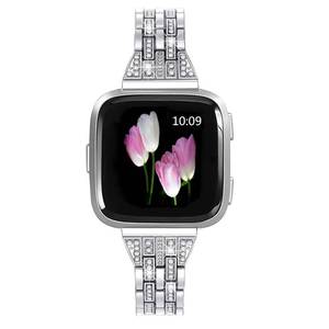 lot 20473 image: Mtozon Silver-Tone Rhinestone Metal Watch Band for Square Smartwatch