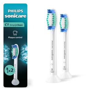 lot 20478 image: Philips Sonicare C1 SimplyClean Replacement Brush Heads 2-Pack