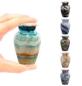 lot 20479 image: Silent Goodbyes Small Keepsake Urn Set Marbled Finish w Velvet Pouch