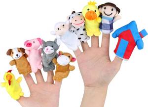lot 20491 image: RIY 10Pcs Story Time Finger Puppets - Old Macdonald Had A Farm Educational Puppets Easter Basket Stuffers