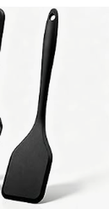 lot 14173 image: Gray Silicone-Style Spatula with Black Handle Utensil Set in Bag - Stock image may not match actual product images