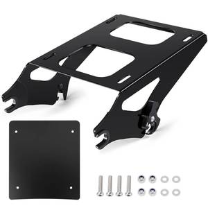 lot 9786 image: PBYMT Thicker Tour Pack Mount & Tour Pack Plate, Trunk Tour Pack Mounting Rack 2014-2026 Fits for Harley Touring Street Electra Glide Road King Razor Chopped King Tour Pack, Black