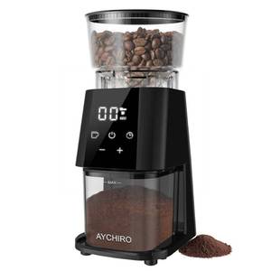 lot 9788 image: AYCHIRO Electric Burr Coffee Grinder, Conical Burr Grinder with Touch Screen, Coffee Grinder with 30 Grind Settings for Espresso, Drip Coffee & French Press, 2-12 Cups, Light Black