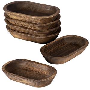 lot 9792 image: DORMIYA 6 Pack Wooden Dough Bowls for Candle Making - Oval Decor Rustic Bowls for Fruit, DIY Candle, Crafts Making, Farmhouse Wood Trays for Home Decor, 9.4 x 5.5 x 1.6 Inch