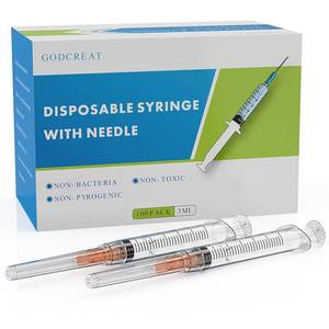 lot 9800 image: 3ml Syringe with 25 Gauge 1 Needle, Individually Wrapped, 100Pcs