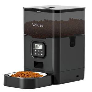 lot 9807 image: VOLUAS Automatic Cat Feeder, 4L Timed Dry Food Dispenser for Cats & Dogs