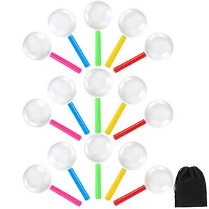 lot 10069 image: Elcoho 30 Pack Plastic Magnifying Glasses 3X Colorful Magnifying Glasses Party Favors with a Storage Bag, 5 Colors