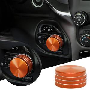 lot 10076 image: JWWY Gear Shift Shifter Switch Knob Transmission Gear Lever Gearstick Selector Knob Cover Trim for Dodge 2018-2024 Dodge RAM 1500 Interior Accessories Special Editions Orange Aluminum Alloy