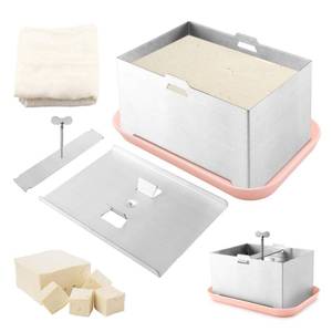 lot 11046 image: Stainless Steel Tofu Press, Paneer Maker with Presser Towel and Drip Tray