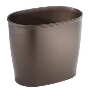 lot 11050 image: iDesign Slim Plastic Bathroom Trash Can, Bronze 2 pk (bottom rim chipped on one)