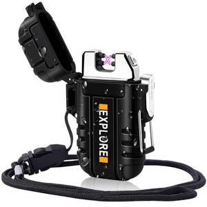 lot 12723 image: Electric Lighter Rechargeable Dual Arc Plasma Lighter Waterproof Matches