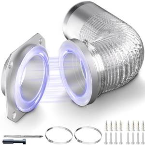 lot 12736 image: Drfilty Magnetic Dryer Vent MV-180 Connector Kit, 4 Inch for Tight Spaces, Strong Magnetic Seal, Easy Quick Installation, Improves Airflow & Safety, GTD65EBSJ3WS, GTD42EASJ2WW, GTD42GASJ2WW