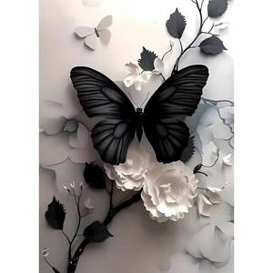 lot 12743 image: 1000 Piece Jigsaw Puzzle for Adults Butterfly & Peony Modern Art Puzzle