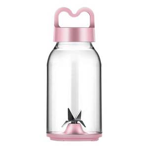 lot 12750 image: Replacement Blender Cup for HOMEXUPMEET JUICELEZAA - 17oz 6-Blade Stainless Steel with Measurement Lines - M-Type Lid - Compatible with Multiple Juicers (Pink)