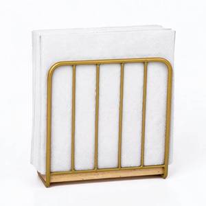 lot 12752 image: HILLSPRING Modern Farmhouse Napkin Holder for Table, Gold