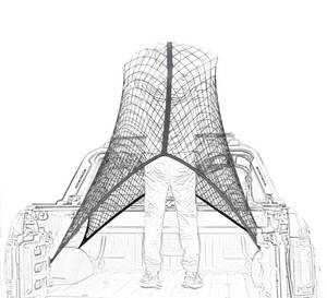 lot 12758 image: Highly Elastic Cargo Net, Simple Truck Bed Cargo Mesh Organizer, Suitable for 5ft - 6ft Standard Bed Trucks, 4x4 Stretches to 7x7 (Single Layer)