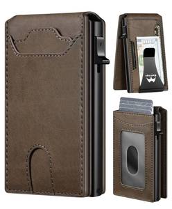 lot 12762 image: Medrega Card Wallet for Men Slim Minimalist Smart Pop Up Wallets with Money Clip - RFID Front Pocket Credit Card Holder - Gift for Men Husband
